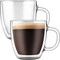 Double Walled Glass Coffee Mugs with Handle Insulated Glass Cappuccino Mugs